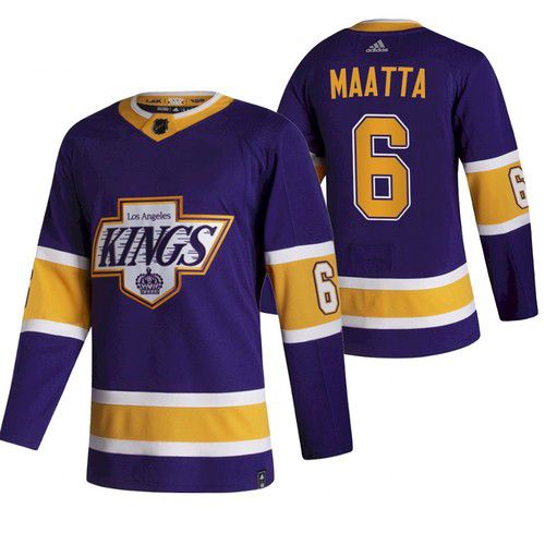 Cheap Men Los Angeles Kings 6 Maatta Purple NHL 2021 Reverse Retro jersey